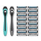 Made For You by BIC Shaving Gift Set for Every Body - Men & Women, 2 Handles with 14 Cartridge Refills – 5-Blade Razors, Nickel & Teal, Kit Made For You Store