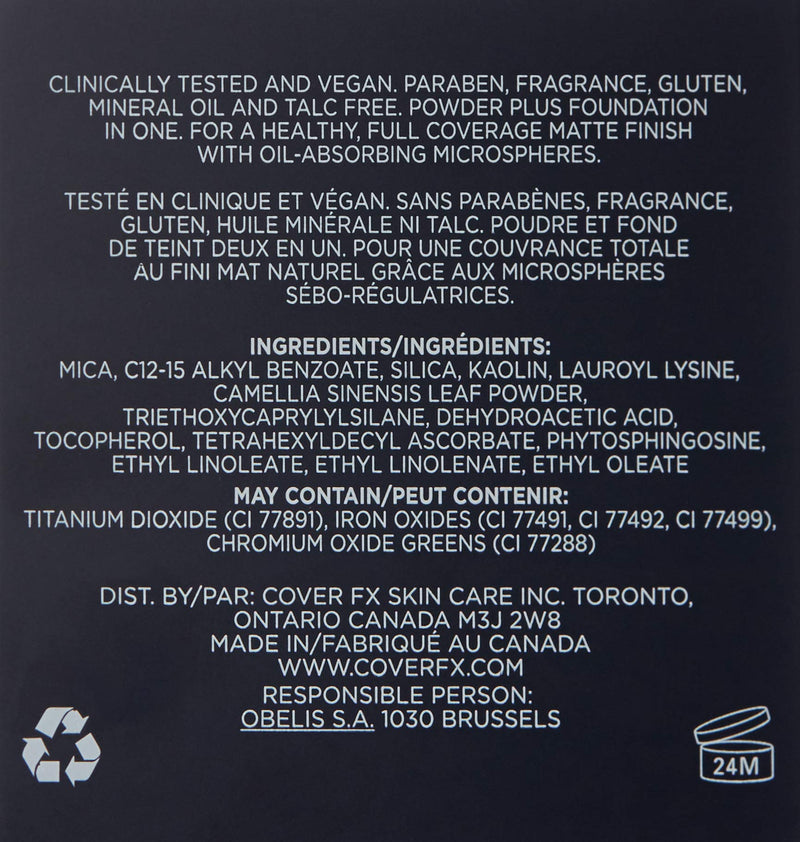 Cover FX Pressed Mineral Foundation: Talc-free Powder Foundation That Provides Buildable Coverage, Weightless Matte finish ACE