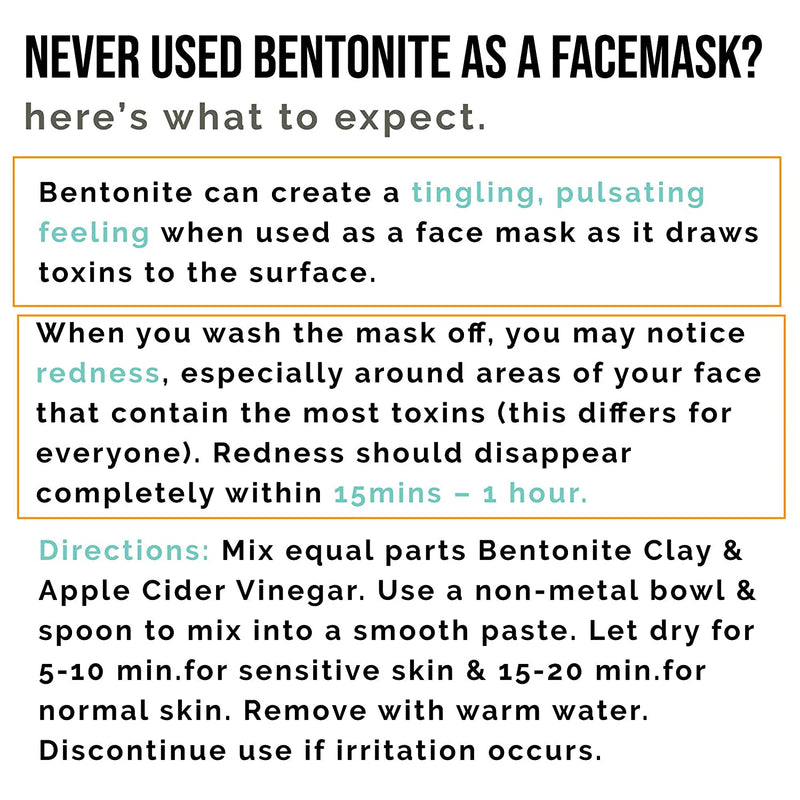 Calcium Bentonite Clay Healing Powder - Pure Organic Pharmaceutical, Better Than Food Grade - Face, Body & Hair Detox Mask, for Internal Use, Natural Mud Masks, Deep Pore Cleansing for Health & Beauty Lone Star Botanicals Store