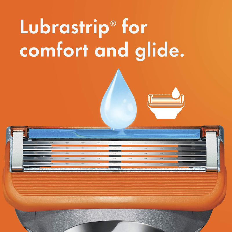 Gillette Fusion5 Razors for Men, 1 Gillette Razor, 4 Razor Blade Refills, Lubrastrip for a More Comfortable Shave Gillette