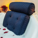 AEROiVi Bathtub Pillow Headrest Bath Pillows for Tub Neck and Back Support with Non Slip Suction Cups Spa Bath Cushion Dark Blue AEROiVi