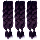 Pre-Stretched Braiding Hair Extensions – 24 Inch 6 Bundles Total – Xpression 100% Kanekalon Hair Extensions – TZ Braid Hair Extensions – Pre-Cut and Pre-Combed Synthetic Hair – Natural Look (NPURPLE) Supreme Hair