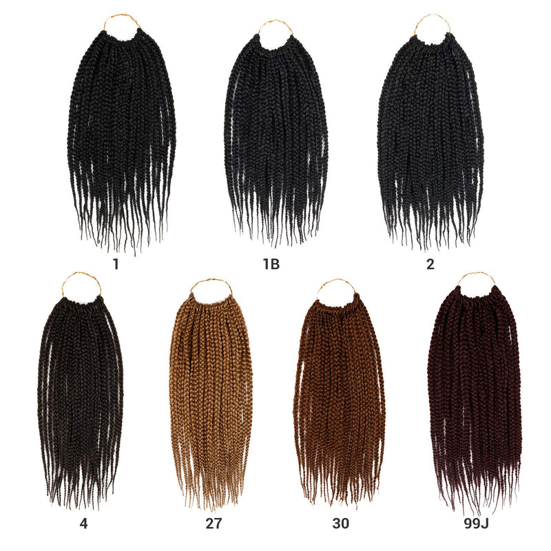 12 Inch AU-THEN-TIC Box Braid Crochet Hair Crochet Box Braids Hair Mambo Twist Braiding Pre-Stretched Pre Looped Hair Extensions (12 Inch (Pack of 8), 99J (Black Burgundy)) AU-THEN-TIC
