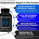 Methylated B Complex Vitamins Riboflavin B6 B12 Folate L-Serine NAC & TMG Supplements Brain Heart MTHFR Immune Support - Methylated Multivitamin L Methylfolate Active 5-MTHF (180) Dr Ekberg euMethyl-B Infinity Warehouse