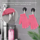 Evridwear Exfoliating Gloves for Shower, 100% Nylon Thick Soft Medium Heavy Bathing Gloves Dead Skin Remover Body Scrubber Smooth Skin with Hang Loop, 1 Pairs (Hot Pink) Evridwear