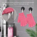 Evridwear Exfoliating Gloves for Shower, 100% Nylon Thick Soft Medium Heavy Bathing Gloves Dead Skin Remover Body Scrubber Smooth Skin with Hang Loop, 1 Pairs (Hot Pink) Evridwear