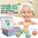 Unicorn Bath Bombs for Girls with Jewelry Inside Plus Jewelry Box- Valentine Gift for Kids. All Natural and Organic with Skin moisturizing Shea Butter. Bubble Bath Fizzies with Surprise Toys. Mineral Me California
