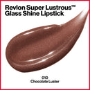 REVLON Super Lustrous Glass Shine Lipstick, Flawless Moisturizing Lip Color with Aloe, Hyaluronic Acid and Rose Quartz, Chocolate Luster (010), 0.15 oz REVLON
