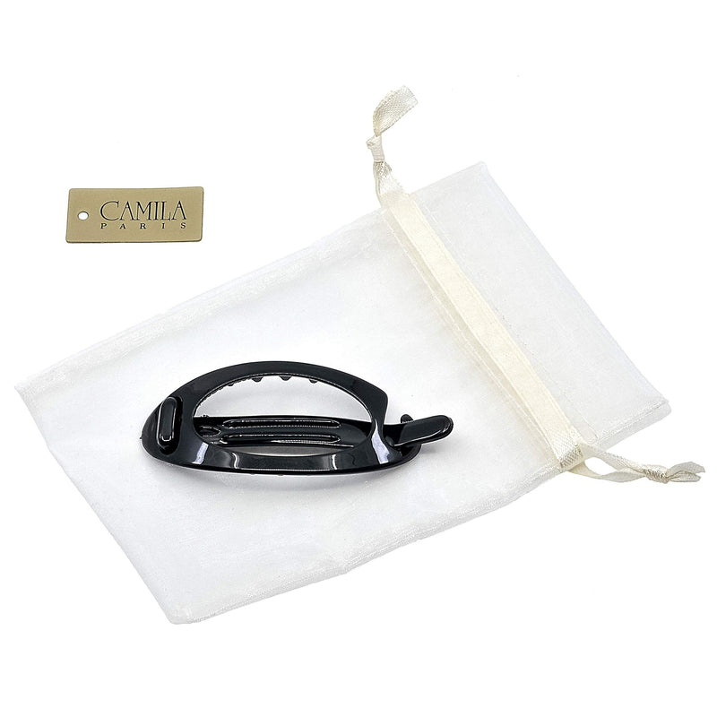 Camila Paris CP2318 French Hair Barrette Clip, Flexible Ponytail Holder No Metal Parts, Strong Hold Grip Hair Clips for Women, No Slip and Durable Styling Girls Hair Accessories, Made in France Camila