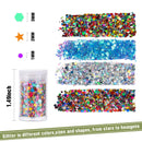 Teenitor Glitter, Chunky Glitter Mixed, Nail Glitter with Stars, Cosmetic Face Body Eye Hair Glitter, 32pcs Teenitor