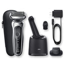 Braun Electric Razor for Men Flex Head Foil Shaver with Precision Beard Trimmer, Rechargeable, Wet & Dry, 4in1 SmartCare Center and Travel Case, Silver, 4 Count Braun