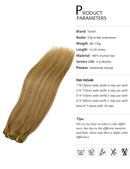 Yamel Remy Clip in Hair Extensions Human Hair 16" Dark Blonde 7Pcs 16 Clips Real Human Hair Extensions clip Yamel