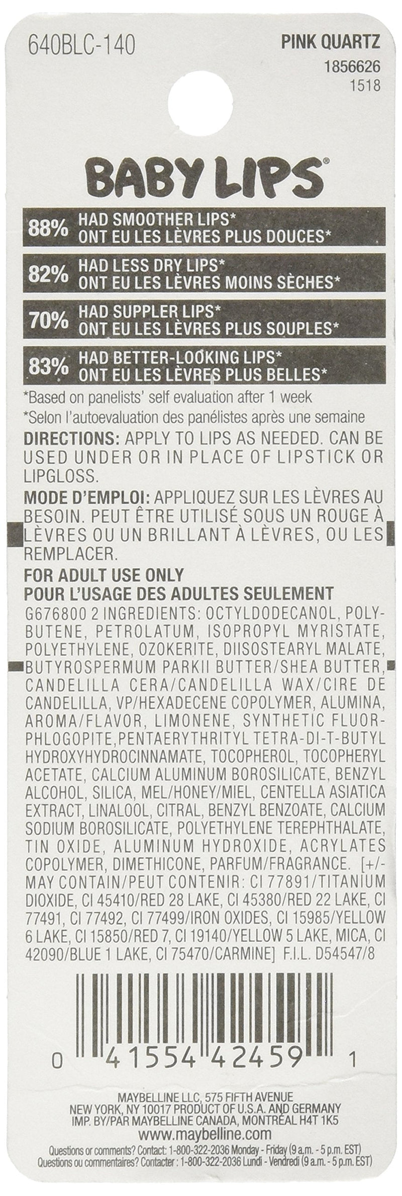 Maybelline New York Baby Lips Crystal Lip Balm, Pink Quartz [140] 0.15 oz Maybelline New York