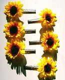 Small Sunflower Flower Hair Pins - Set of 6 Hair Flowers
