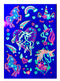 Temporary Tattoos – 1 Sheet Unicorns Design Body Paint Art Blacklight Reactive Light Festival Accessories Glow in the Dark Party Supplies | 7.2” x 5.2” Temp Great for EDM EDC Party Unicorn Rave Parties d'IRIS studio