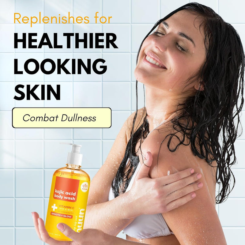 Muun Body Wash with AHA&BHA Exfoliating, 16.9 Fl Oz/500ml Prevent Ingrown Hair Even Skin Tone Underarm Bikini, Smoothe & Soften Body Wash Infinity Warehouse