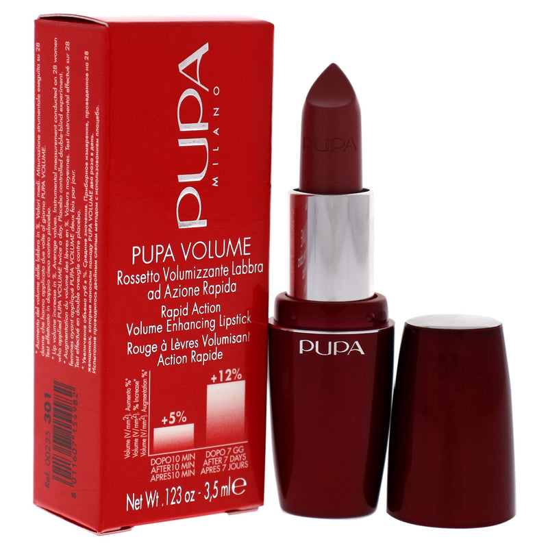 Pupa Milano Volume Enhancing Lipstick - Bright And Defined Lips - Smooth, Super Creamy And Comfortable Texture - Combats Flaking And Discomfort - Rapid Action - 301 Coral Pink - 0.123 Oz PUPA Milano