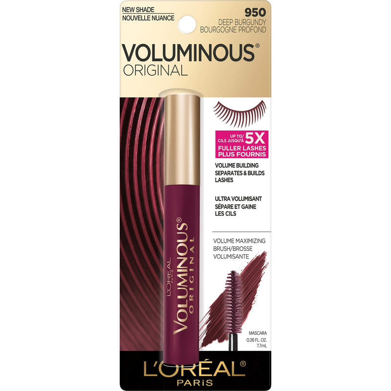 L'Oreal Paris Makeup Voluminous Original Volume Building Mascara, Deep Burgundy, 0.26 fl; Oz, 1 Count L'Oreal Paris