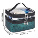 WANDF Double Layer Makeup Bag Large Cosmetic bag Clear Travel Cosmetic Case Toiletry Bag Water-resistant for Women Girl Camping College (Dark Green) WANDF Store