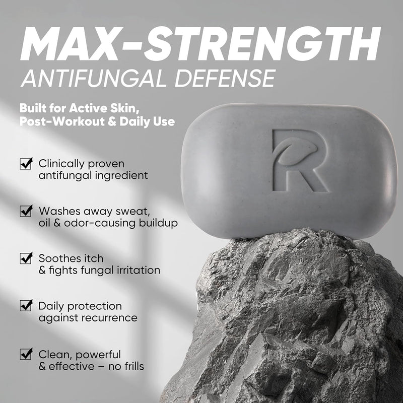 Roycederm Antifungal Soap Bar - Helps with Athlete’s Foot, Jock Itch, Ringworm for Active Skin - Relieves Itching Burning Scaling and Discomfort with Tea Tree Oil, Charcoal & Volcanic Ash Infinity Warehouse