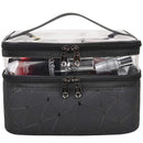 MKPCW Makeup Bags Double layer Travel Cosmetic Cases Make up Organizer Toiletry Bags (Black) MKPCW