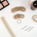Small Sandy Blonde Hair Elastics, 2mm Mini Sized Hair Ties for Kids, Braids and Fine Hair - 48 Count Ponytail Holders Heliums Store