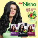 Nisha Natural Henna Based Hair Color (Natural Black) 10GM Pack of 10 Nisha