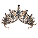 Baroque Black Queen Crowns for Women, Rhinestone Wedding Crowns and Tiaras Crystal Princess Crown Headband Tiaras for Prom Birthday Party Valentines Costume yanstar