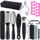Pedicure Tools Foot File Callus Remover for Feet, Tufusiur 20 in 1 Pedicure Kit Professional Stainless Steel Foot Scrubber Rasp Scraper Supplies for Dead Skin Gifts for Men Women Home Salon Tufusiur