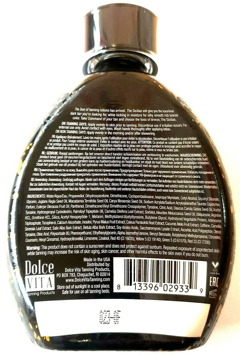 The Sicilian 200X Dark Black Bronzer Tanning Lotion – BEST Tanning Lotion For Glowing Skin – Gradual Bronzing & Sunless Self Tanner Lotion – Luxurious Sunless Body Tanning Lotion Nourishes Skin Dolce Vita