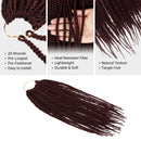 12 Inch AU-THEN-TIC Box Braid Crochet Hair Crochet Box Braids Hair Mambo Twist Braiding Pre-Stretched Pre Looped Hair Extensions (12 Inch (Pack of 8), 99J (Black Burgundy)) AU-THEN-TIC