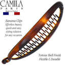 Camila Paris CP2 6 inch French Banana Clip Hair Comb Classic Girls Updo Flexible Ponytail Holder Interlocking Banana Combs, Large, Fashion Durable Styling Hair Accessories for Women, Made in France Camila