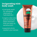 Basd Natural Body Wash, Invigorating Mint | Organic & Moisturizing Ingredients, Vegan, Hypoallergenic, 8 Ounce Tube basd Store