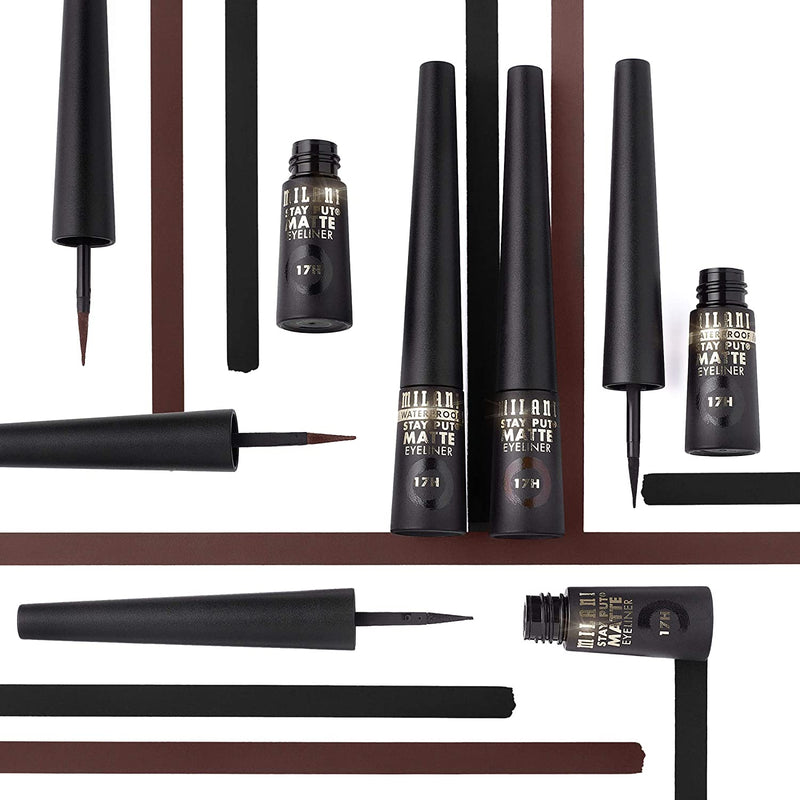 Milani Stay Put Matte Liquid Eyeliner - Waterproof Liquid Eyeliner Pen, Long Lasting & Smudgeproof Makeup Pen Black Milani Store