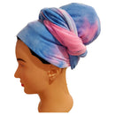 Ankara African Print Soft Headwraps Headband Long Hair Head Wrap Scarf Turban Tie Jersey Knit African head wraps(Tie Dye Style 1) Novarena