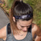 Sweaty Bands Womens Girls Headband - Non-Slip Velvet-Lined Workout Hairband - Booty Camp Camo Black Gray 1-Inch Sweaty Bands