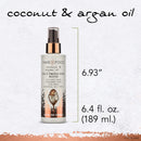 Hair Food Coconut & Argan Oil Heat Protectant Spray Blend, Paraben & Dye Free, 6.4 fl oz Hair Food