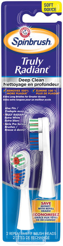 ARM & HAMMER Spinbrush Truly Radiant Deep Clean Replacement Brush Heads Soft Arm & Hammer