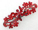 Faship Red Floral Crystal Hair Barrette Clip Faship