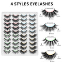 DYSILK 20 Pairs 6D Mink Eyelashes Faux Fluffy Wispy Dramatic False Eyelashes Long Handmade Natural Fake Eyelashes Volume Soft Reusable Lashes 4 Styles Mixed No Glue DYSILK
