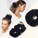 Ivyu Microfiber Hair Drying Scrunchies Towel Fiber - Buns Large Big Jumbo Black Scrunchie for Curl Hair for Shower Warp Wet Hair Anti Frizz Hair Products Absorbent Fast Sleep Scrunchy For Women Girls Ivyu