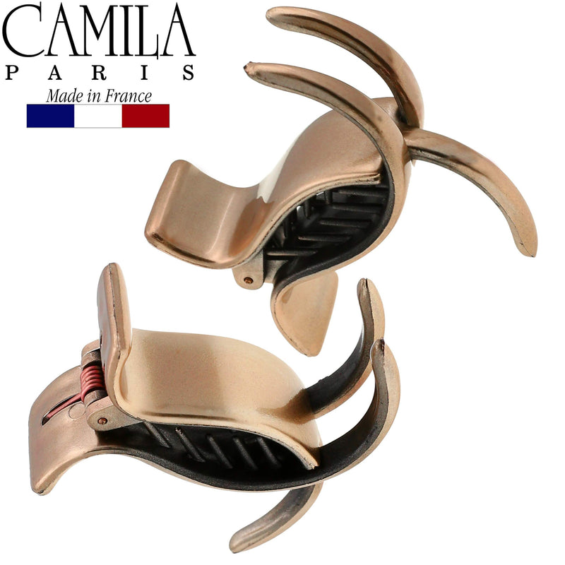 Camila Paris CP2417 French Hair Clip for Women, Burgundy 3 Teeth Ponytail Holder, Girls Hair Claw Clips Jaw Fashion Durable Styling Hair Accessories for Women, Strong Hold No Slip Grip, Made in France Camila