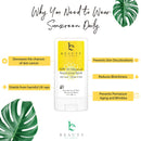 Mineral Sunscreen Stick - SPF 30 Zinc Oxide Sunscreen Lotion Stick Made with Organic Ingredients, Best Sun Protection Travel Sunscreen Face and Body, Reef Friendly Sunscreen, Water Resistant Beauty by Earth