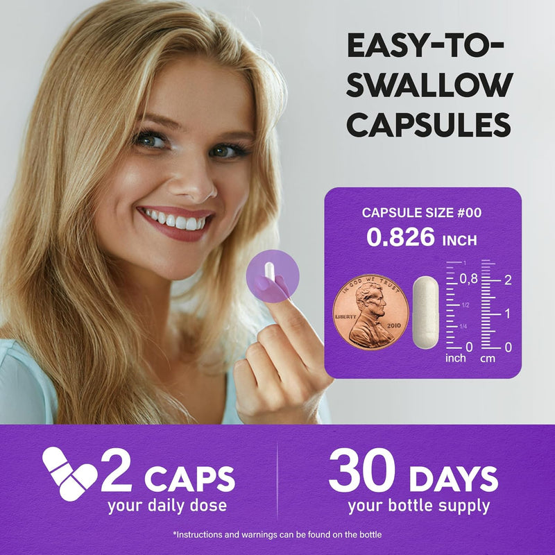 Biotin | Collagen | Keratin - Clinically Tested Supplement - Hair Growth Support, Skin & Nails - 25000 mcg Vitamins B2, B3, B6 & B7 + B1 & Hyaluronic Acid - Made in USA - Women & Men | 60 Capsules Infinity Warehouse