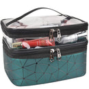 MKPCW Makeup Bags Double layer Travel Cosmetic Cases Make up Organizer Toiletry Bags (Dark green) MKPCW Store