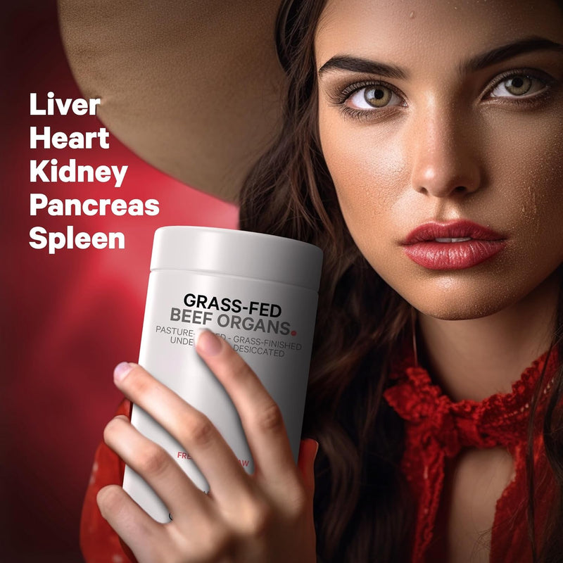 Codeage Grass Fed Beef Organs Supplement – Glandulars Supplements - Freeze Dried, Non-Defatted, Desiccated Liver, Heart, Kidney, Pancreas & Spleen Bovine Pills – Beef Vitamins - Non-GMO -180 Capsules Infinity Warehouse