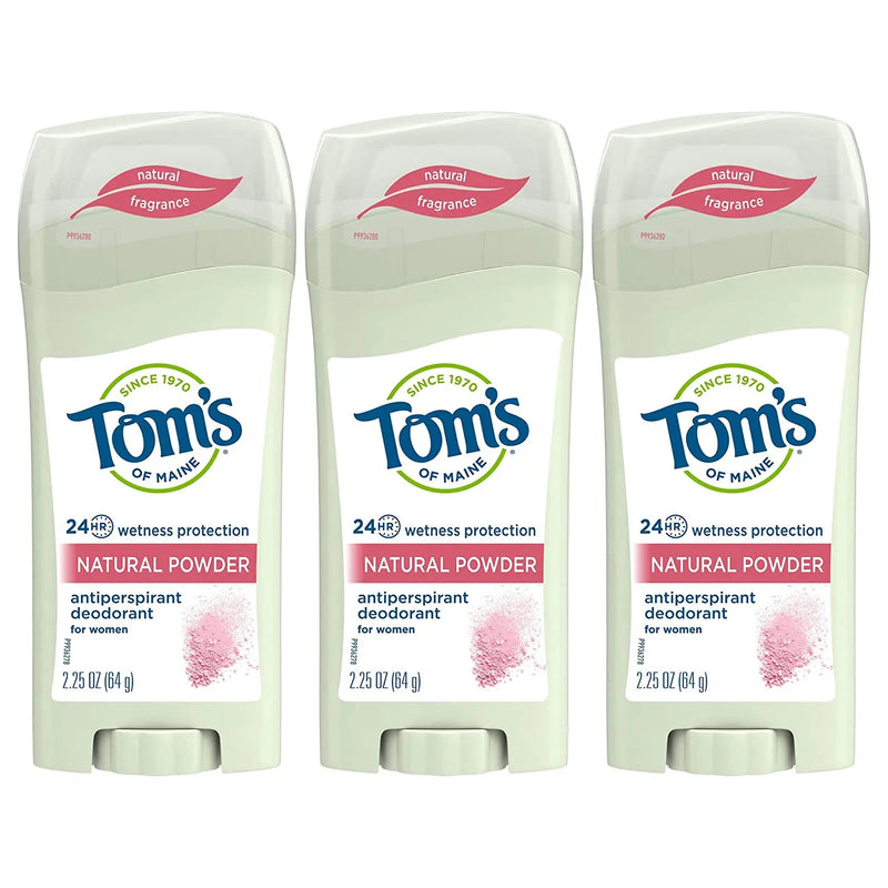 Tom's of Maine Antiperspirant Deodorant for Women, Natural Powder, 2.25 oz. 3-Pack Tom's of Maine Store