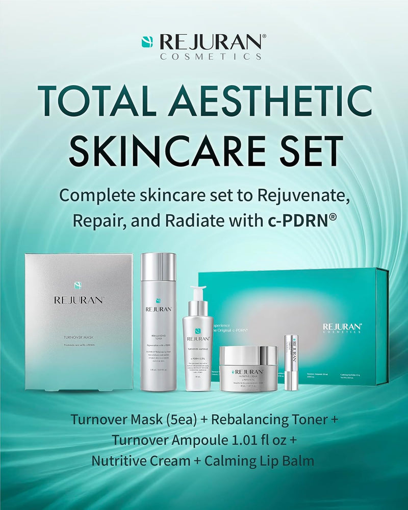 REJURAN® Total Aesthetic Skincare Set, c-PDRN® - Salmon DNA Rejuvenating Daily Skincare Kit for Anti-Aging, Firming & Deep Hydration. Gift Set for Radiant, Youthful Glass Skin. Korean Skincare. Infinity Warehouse