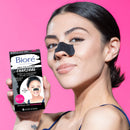 Bioré Charcoal, Deep Cleansing Pore Strips, Nose Strips for Blackhead Removal on Oily Skin, with Instant Blackhead Removal and Pore Unclogging, 6 Count, Features Natural Charcoal, 3x Less Oil Bioré