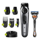 Braun Beard Detail Trimmer, Hair Clippers for Men, Cordless & Rechargeable, Mini Foil Shaver with Gillette ProGlide Razor, Silver, 10 Piece Set Braun